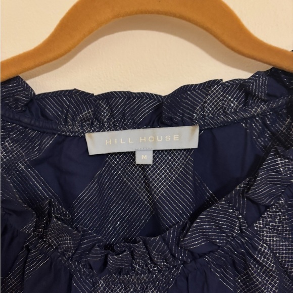 Hill House Katherine Nap Blue Plaid Dress with Ruffle Neckline - Picture 3 of 3